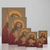 Jesus with Crown of Thorns - Sacred Heart Christian Portrait canvas wall art - Image 4