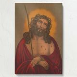 Jesus with Crown of Thorns - Sacred Heart Christian Portrait canvas wall art - Image 7