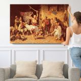 Joanovitch Paul the Sword Dance - single-panel canvas shown with a person for scale