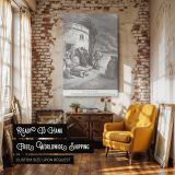 Job in Suffering - Gustave Dore Stormy Sky and Mourning Pose canvas wall art - Image 3