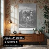 Job with His Friends - Gustave Dore Seated Figures in Silence canvas wall art