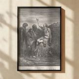 Job with His Friends - Gustave Dore Seated Figures in Silence canvas wall art - Image 2
