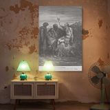 Job with His Friends - Gustave Dore Seated Figures in Silence canvas wall art - Image 5