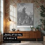John the Baptist Preaches - Wilderness Scene Engraving by Dore canvas wall art