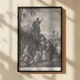 John the Baptist Preaches - Wilderness Scene Engraving by Dore canvas wall art - Image 2