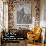 John the Baptist Preaches - Wilderness Scene Engraving by Dore canvas wall art - Image 3