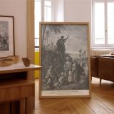 John the Baptist Preaches - Wilderness Scene Engraving by Dore canvas wall art - Image 7