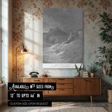 Jonah and the Great Fish - Gustave Dore Ocean Storm and Prophetic Scene canvas wall art