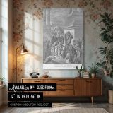 Jonah Preaching in Nineveh - Gustave Dore Biblical City Scene in Engraved Detail canvas wall art