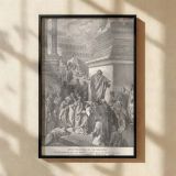 Jonah Preaching in Nineveh - Gustave Dore Biblical City Scene in Engraved Detail canvas wall art - Image 2