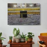 Kaaba in the Grand Mosque Courtyard - single-panel canvas displayed above a console table