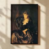 Katherine Rosen by George Bellows - Velvet Dress with Lace and Soft Light canvas wall art - Image 2