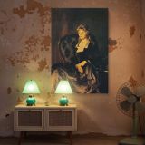 Katherine Rosen by George Bellows - Velvet Dress with Lace and Soft Light canvas wall art - Image 5