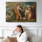 King Lear Weeping Over the Dead Body of Cordelia by James Barry - single-panel canvas displayed above a sofa