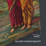 Krishna Confesses Love - River Sunset Scene with Radha By Raja Ravi Varma canvas wall art - Image 3