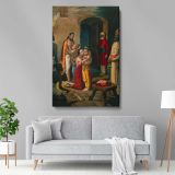 Krishna Frees His Parents - Vasudev and Devaki in Prison Scene By Raja Ravi Varma canvas wall art - Image 5