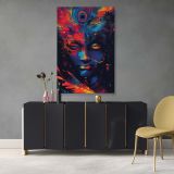 Krishna - Indian God with Peacock Feather and Divine Symbols By Unknown Indian Artist canvas wall art - Image 4