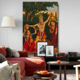Krishna Spilling Milk - Playful Divine Scene in Indian Mythology canvas wall art