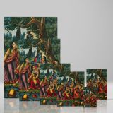 Krishna with Radha - Divine Forest Love Scene By Unknown Indian Artist canvas wall art - Image 4