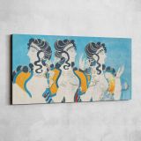 Ladies in Blue Fresco Reproduction by Emile Gillieron — single-panel canvas shown on a pale studio wall