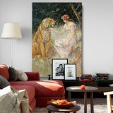 Lady and the Tiger - Romantic Animal Scene By Frederick Stuart Church canvas wall art