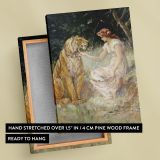Lady and the Tiger - Romantic Animal Scene By Frederick Stuart Church canvas wall art - Image 6