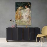 Lady and the Tiger - Romantic Fantasy Animal Scene by Frederick Stuart Church canvas wall art - Image 4