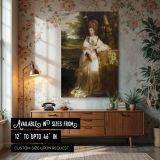 Lady Bampfylde by Joshua Reynolds - Cream Dress in Woodland Setting canvas wall art
