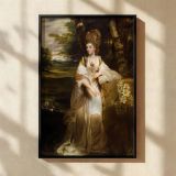 Lady Bampfylde by Joshua Reynolds - Cream Dress in Woodland Setting canvas wall art - Image 2