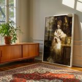 Lady Bampfylde by Joshua Reynolds - Cream Dress in Woodland Setting canvas wall art - Image 6