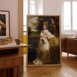 Lady Bampfylde by Joshua Reynolds - Cream Dress in Woodland Setting canvas wall art - Image 7