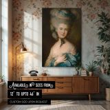 Lady in Blue Dress - Thomas Gainsborough Soft Rococo Portrait with Pale Tones canvas wall art