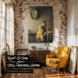 Lady in Yellow by Richard Edward Miller - Candlelit Scene with Mirror canvas wall art - Image 3