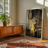 Lady in Yellow by Richard Edward Miller - Candlelit Scene with Mirror canvas wall art - Image 6