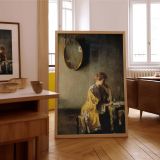 Lady in Yellow by Richard Edward Miller - Candlelit Scene with Mirror canvas wall art - Image 7