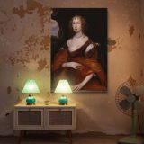 Lady Killigrew Portrait by Van Dyck - Soft Flesh Tones and Earthy Draped Dress canvas wall art - Image 5