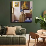 Lady Standing at a Virginal (ca. 1670–1672) famous painting.Johannes VERMEER — room mockup view 15
