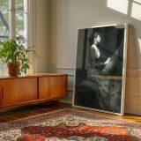 Lady with Lute by Thomas Wilmer Dewing - Monochrome Elegance and Stillness canvas wall art - Image 6