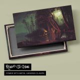 Lake Tahoe Spearing Fish by Albert Bierstadt - canvas rear frame and hanging hardware
