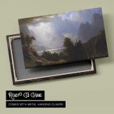 Landscape by Albert Bierstadt - canvas rear frame and hanging hardware