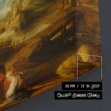Landscape with a Rainbow by Pieter Paul Rubens - canvas surface and wrapped edge detail