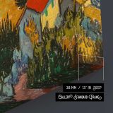 Landscape with House and Ploughman by Vincent Van Gogh - canvas surface and wrapped edge detail
