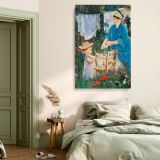 Laundry Le Linge - Woman and Child Outdoors by Edouard Manet canvas wall art - Image 3