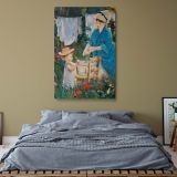Laundry Le Linge - Woman and Child Outdoors by Edouard Manet canvas wall art - Image 5