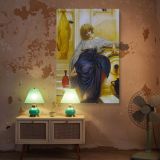 Lieder Ohne Worte by Frederic Leighton - Draped Skirt with Muted Gold Background canvas wall art - Image 5