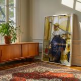 Lieder Ohne Worte by Frederic Leighton - Draped Skirt with Muted Gold Background canvas wall art - Image 6