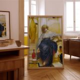 Lieder Ohne Worte by Frederic Leighton - Draped Skirt with Muted Gold Background canvas wall art - Image 7