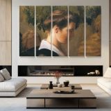 Lilla Cabot Perry - multi-panel canvas displayed in a modern living room