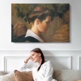 Lilla Cabot Perry - single-panel canvas displayed above a sofa