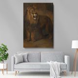 Lion from Menagerie - Majestic Wildlife Scene 1808 By Pieter Gerardus van Os canvas wall art - Image 5